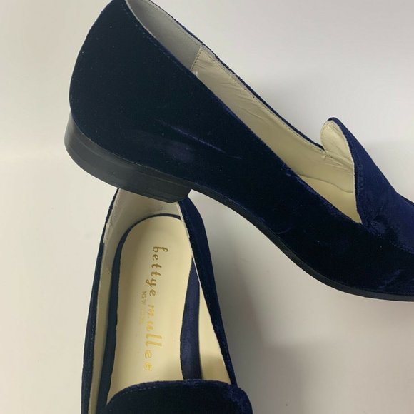 Bettye Muller Classic Loafers Blue Crush Velvet Shoes Regency Navy 7.5 38.5 Eur - Picture 6 of 12